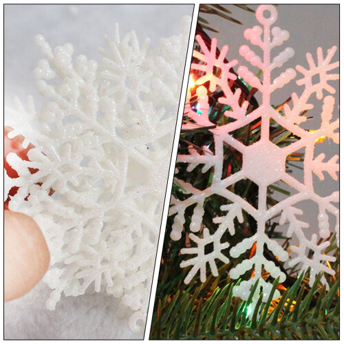 Christmas Ceiling Ornaments White Plastic 5 pcs 6.3 x 6.3 x 2