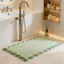 Badezimmermatte aus Wolle, hochflorig, wasserabsorbierend, rutschfest