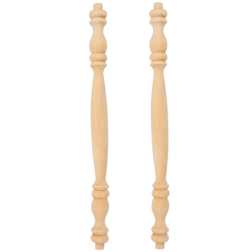 Wooden Spindle Baluster Light Brown 2 pcs