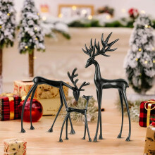 Weihnachtliche Rentierfiguren, moderne Waldtierdekoration