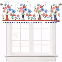 Cantonnière florale drapeau américain 4 juillet 45,7 x 137,2 cm (18 x 54 pouces) à œillets