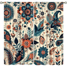 Rideaux bohèmes à motif floral vintage occultants