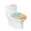 WC-Deckelbezug mit Blumenmuster, waschbar, aus Polyester, rund 1