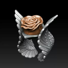 Silver Rose Flower Ring for Women, Delicate Jewelry, Size