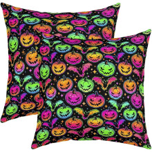 Halloween sierkussenhoezen 18x18 inch set van 2 pompoen