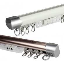 Tringle à rideaux coulissante en aluminium blanc 150 cm