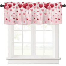 Valentine Curtain Valance Red Pink Heart Branch Design 54"W