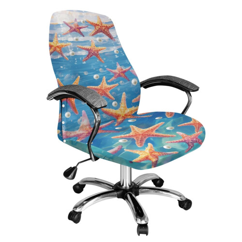 Housse de chaise de bureau extensible Starfish Pearl, taille universelle