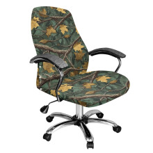 Housse de chaise de bureau avec boutons-pression, housse souple, motif camouflage taille S