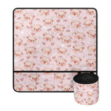 Nähmaschinenmatte mit Schweinemotiv und Taschen mit Vibrationsfunktion
