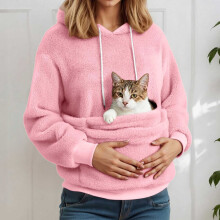 Cat Hoodie Sweatshirt with Kangaroo Pocket and Pet Carrier