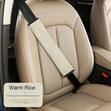 Seatbelt Cover Extra Long Soft Furry Plush Black 15.5 in