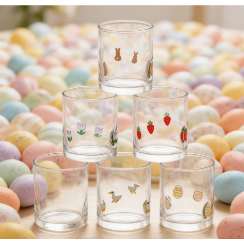 Verre transparent décoratif de Pâques (1 pièce)