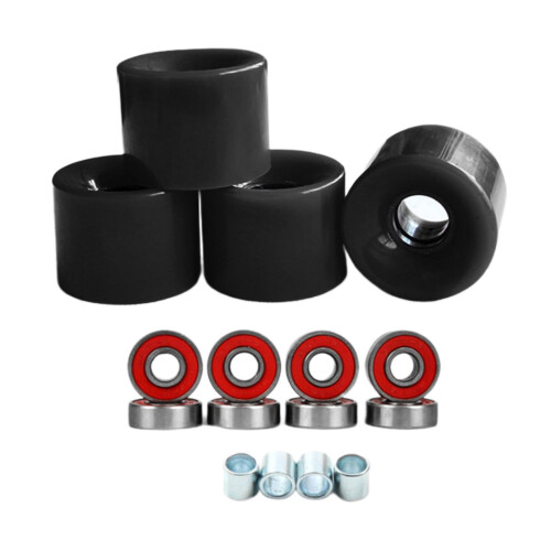 Quad Roller Skate Wheels 78A High Flexibility 4 Pcs Black 1