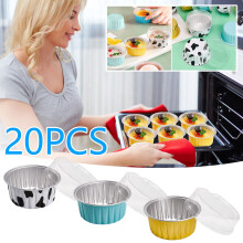 Moules à pâtisserie en aluminium avec couvercles (20 pièces)