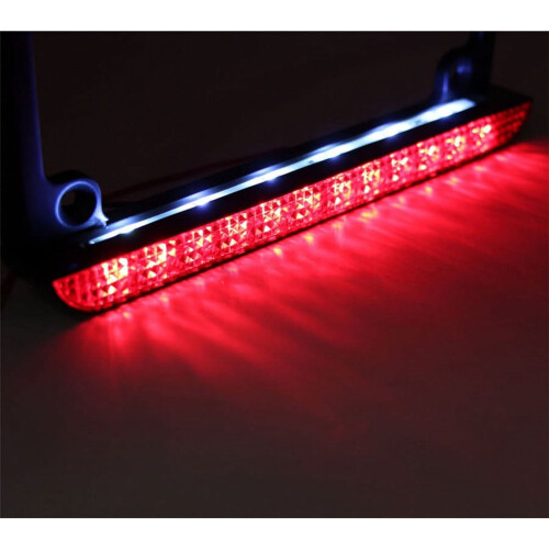 Motorcycle License Plate Mount Frame LED Tail Light 12V 1