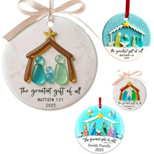 Crèche décorative 8 cm (3,15 pouces) 1 pièce, coffret cadeau