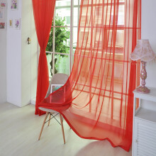 Rideaux voilages rouges transparents à œillets, 2 panneaux, 31 x 79