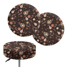 Housses de coussin rondes rembourrées pour tabourets de bar, motif Noël (lot de 2)