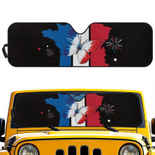 Zonnescherm met Franse vlag en vlindermotief voor Jeep Rubicon Sahara