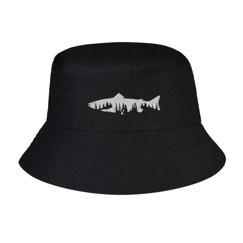 Sonnenhut mit Forellen-, Baum- und Bergmotiv, Unisex
