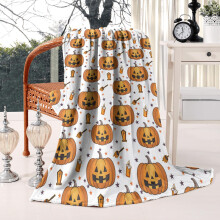 Couverture en flanelle citrouille d'Halloween 50 x 60 pouces