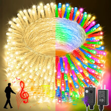 Guirlande lumineuse miniature de Noël 20 m (66 pi) 200 DEL blanc chaud + 4