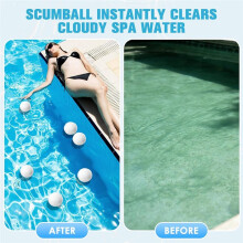 6 Pack Scum Absorber Balls for Spas Hot Tub,3 Inch Hot Tub Scum Absorber ,Reusable Pool Sponge Oil Scum Absorber