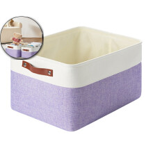 Paniers de rangement en tissu avec poignées, grands paniers à étagères en lin