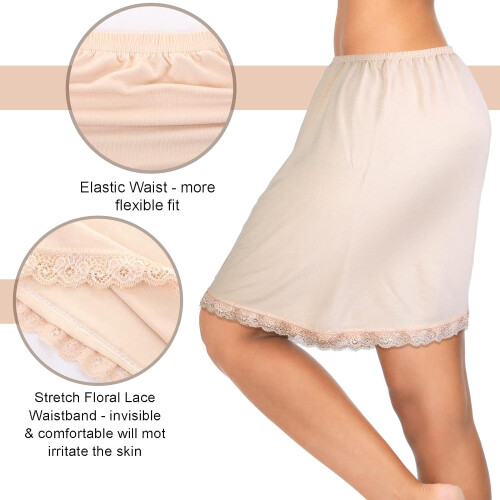 Women's Lace Half Slip for Under Dresses 3-Pack 1