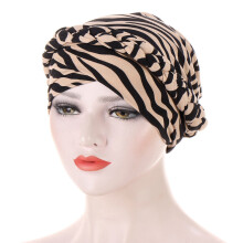 Bonnet turban extensible tressé à fleurs pour femme