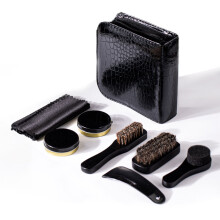 Shoe Care Kit Portable with Horsehair Brush Sponge Shoe