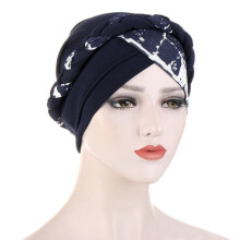 Turban extensible tressé à fleurs pour femme