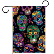Drapeau de jardin « Crânes du Jour des Morts » 28 x 40 pouces (71 x 102 cm) vertical