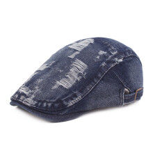 Casquette rétro en denim à visière ajustable pour hommes et femmes