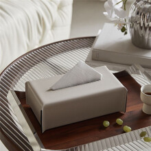 Tissue Box Synthetic Leather Napkin Case Living Room Tissue Paper Holder Desktop Home Tabletop Decoration Grey