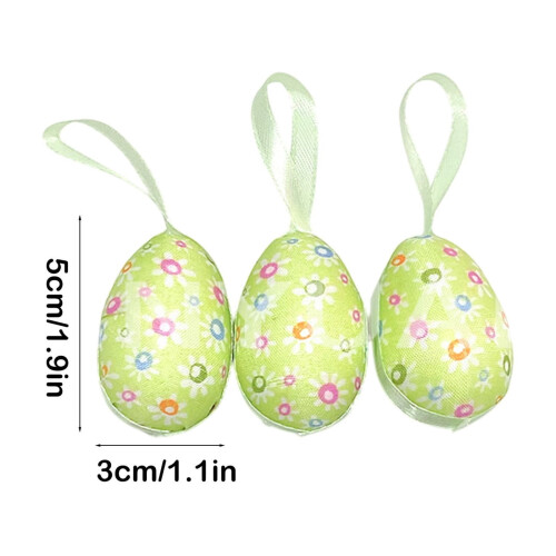Easter Eggs Hanging Ornaments Plastic 3 pcs Mint Green 2