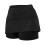 Women's Mid-Waist Solid Skorts with Pockets Black XXL 4
