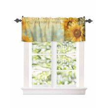 Yellow Sunflower Floral Window Valance 42x12in Rod Pocket