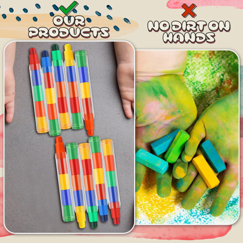 Stacking Crayons Colorful Rainbow Set 15 Pcs 2