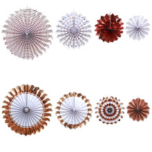 Tissue Paper Hanging Fans Party Decor Set 8 pcs Type 3