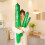 3D Long Throw Pillow Cucumber Design Green 55cm 3