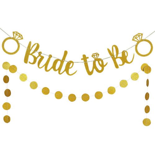 Gold Glitter Bride to Be Banner 1 Pack