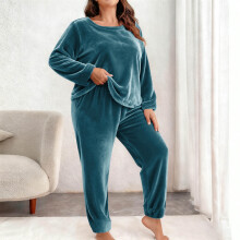 Women's Flannel Pajama Set Long Sleeve Plus Size