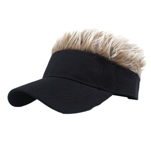 Sun Visor Cap with Fake Spiked Hair Adjustable Baseball Hat