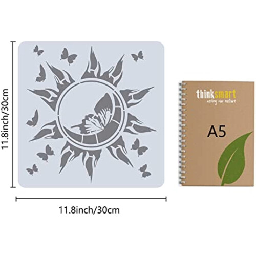 Sun and Butterfly Stencil Set Reusable Plastic Template 1