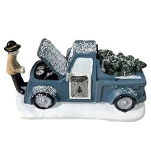 Christmas Toy Truck Resin Vintage Rustic Ornaments Car ChristmasDecorations for Holiday Party Offices Home Room Desk A