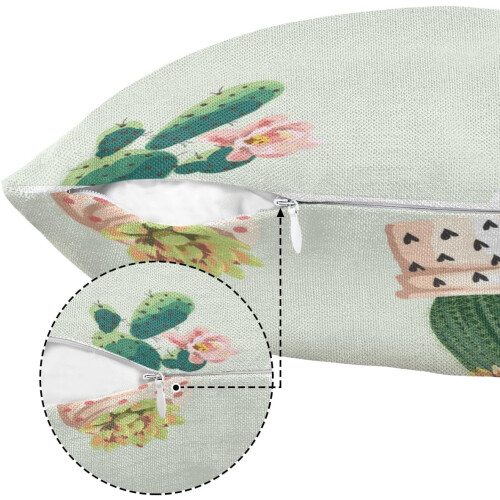 Lot de 3 housses de coussin cactus 50 x 50 cm 2