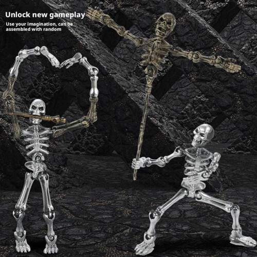 Skelett Actionfigur 3D-utskriven Posebar 7-pack 1