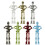 Skelett Actionfigur 3D-utskriven Posebar 7-pack 3